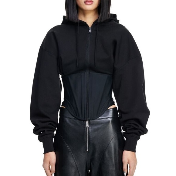 Mugler Tops - Mugler x H&M corset black hoodie